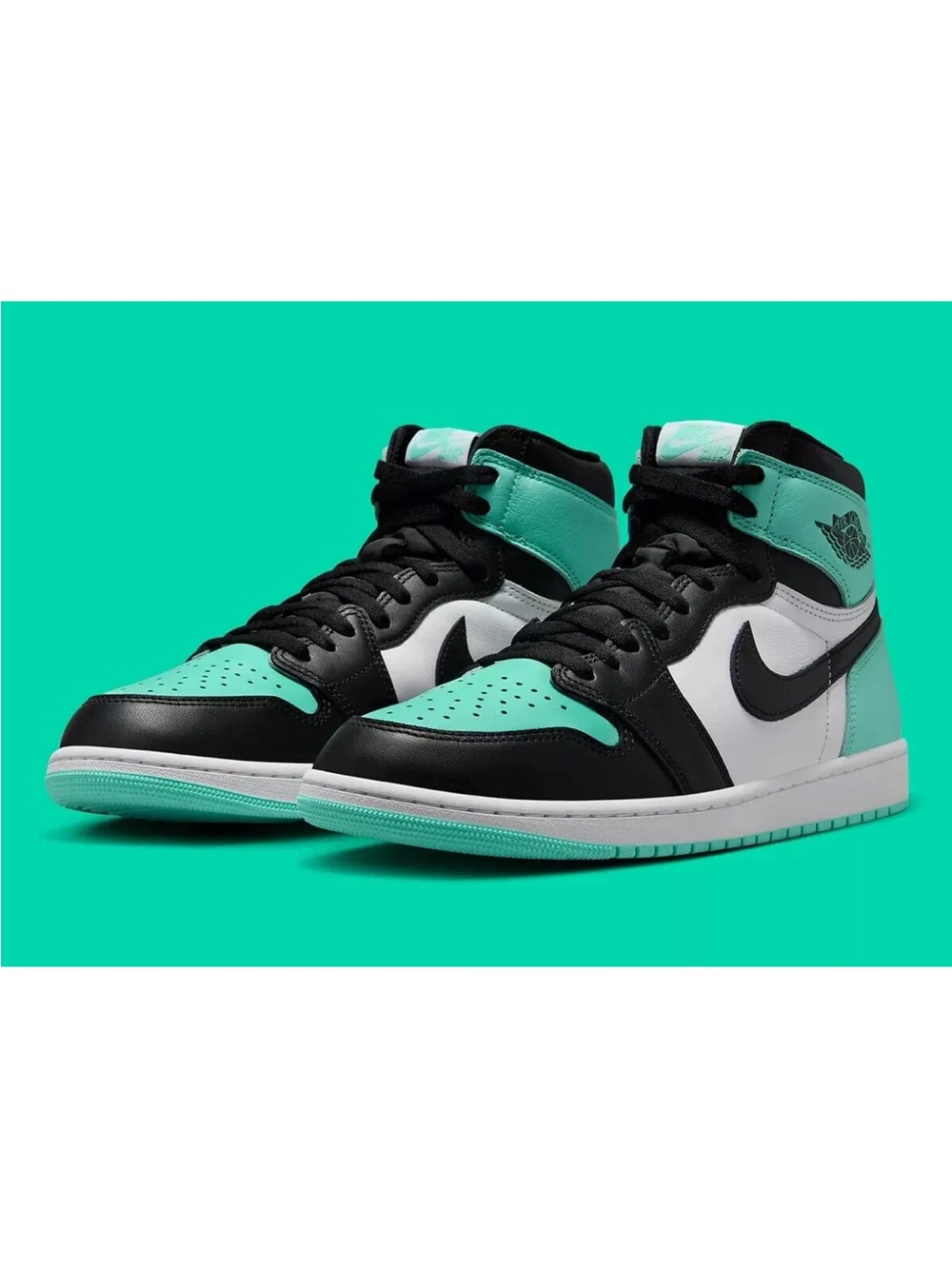 Air Jordan 1 Retro High youth size 7White/Black-Green Glow